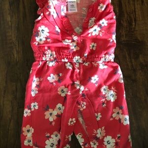 newborn pink floral romper